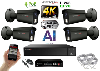 MS 4K IP 4 kamerový set se switchem 8 Mpix GTube (6379K4B)